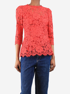 Red lace top with slip - size UK 6 Tops Dolce & Gabbana 