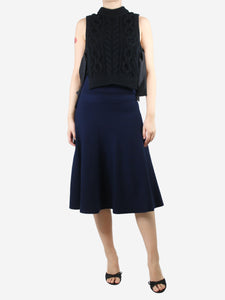 The Row Blue wool-blend pleated midi skirt - size UK 8