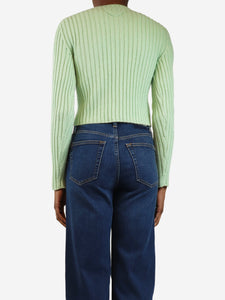 Prada Mint green ribbed pocket jumper - size UK 6