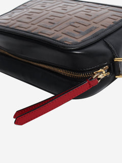 Black and brown FF embossed leather Mini Camera Case crossbody bag Cross-body Bags Fendi 