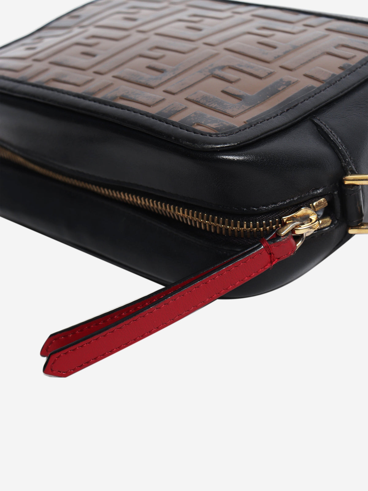 Black and brown FF embossed leather Mini Camera Case crossbody bag Cross-body Bags Fendi 