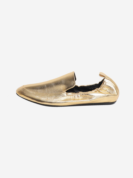 Gold metallic elasticated loafers - size EU 39 product image