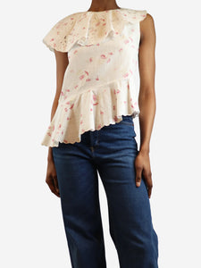 Sea New York White floral embroidered top - size UK 4