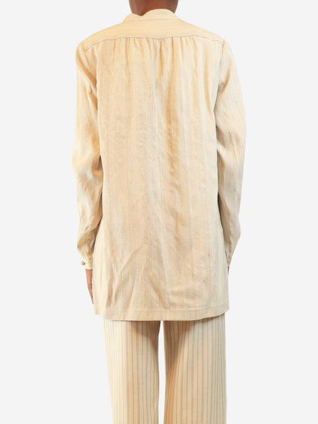 Beige tunic textured top - size UK 4 alternate image