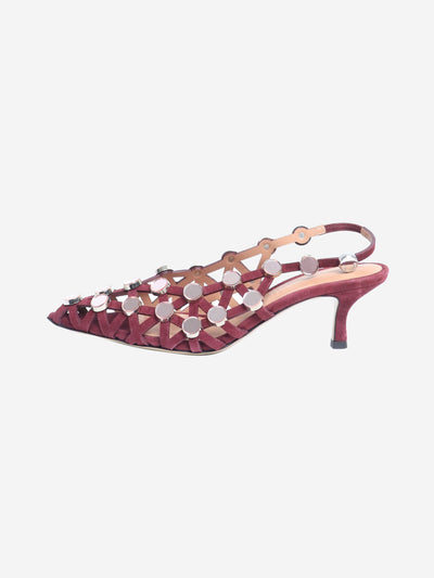 Burgundy Grid 50 embellished slingback pumps - size EU 37.5 Heels The Attico 