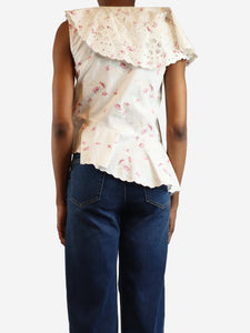 Sea New York White floral embroidered top - size UK 4