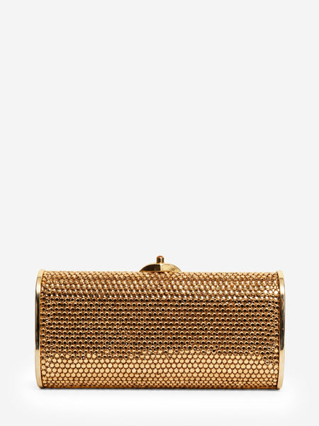 Gold crystal minaudière clutch bag product image