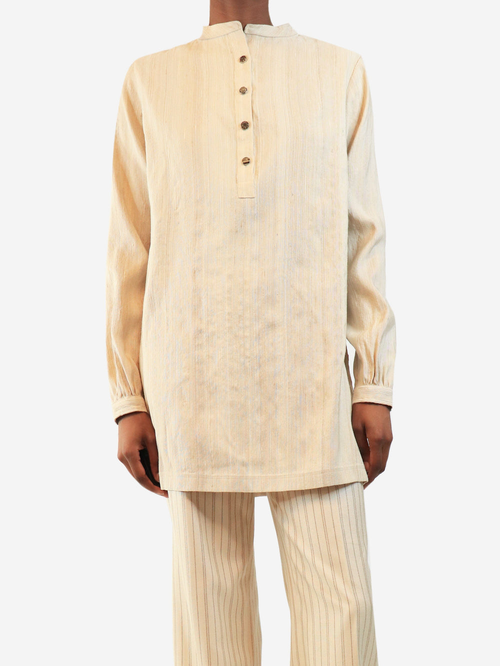 Beige tunic textured top - size UK 4 Tops Loro Piana 