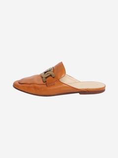 Tan Kate leather mules - size EU 38