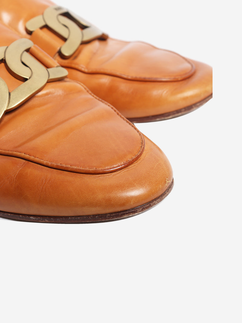 Tan Kate leather mules - size EU 38