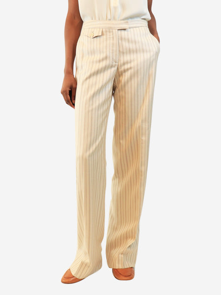 Beige pinstripe trousers - size UK 10 product image