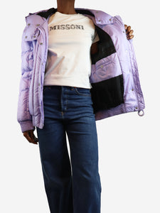 Carven Purple puffer coat - size UK 6