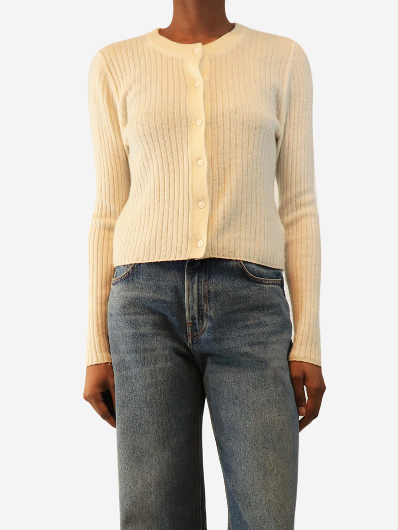 Cream cashmere cropped cardigan - size S Knitwear Paige 