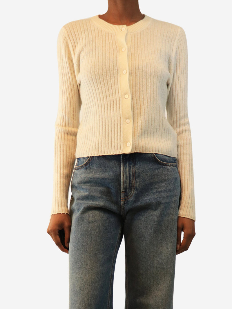 Cream cashmere cropped cardigan - size S Knitwear Paige 
