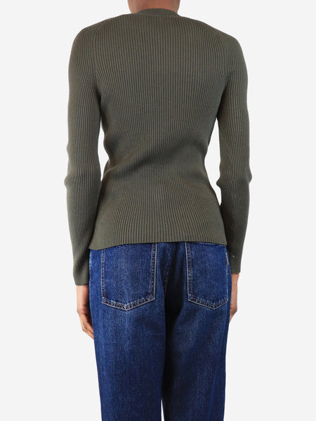 Green wool roll-neck jumper - size XS alternate image
