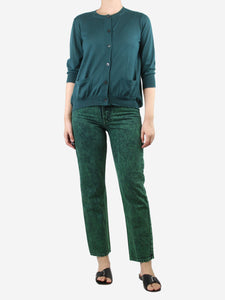 Proenza Schouler Green cropped straight-leg jeans - size UK 8