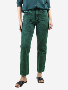 Proenza Schouler Green cropped straight-leg jeans - size UK 8