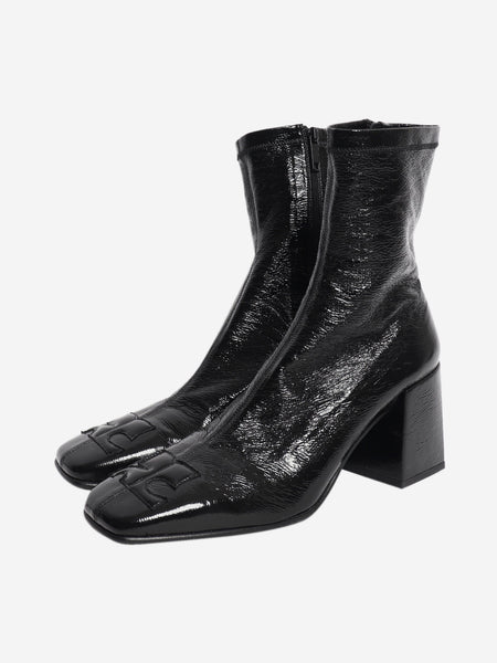 Black reedition vinyl ankle boots - size EU 39 alternate image