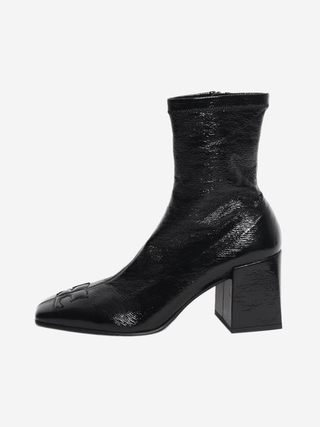 Black reedition vinyl ankle boots - size EU 39 product image