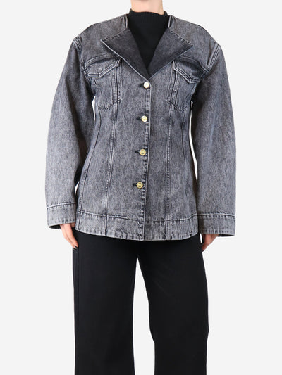 Black washed denim jacket - size UK 10 Coats & Jackets Ganni 