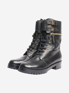 Sergio Rossi Black Midway biker boots - size EU 38.5