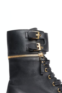 Sergio Rossi Black Midway biker boots - size EU 38.5