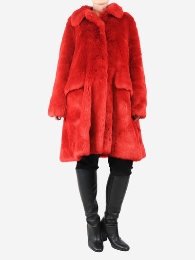 Red faux-fur coat - size UK 10 Coats & Jackets Shrimps 