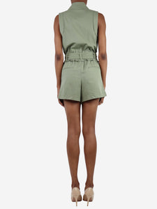 Derek Lam 10 Crosby Green sleeveless belted playsuit - size XS