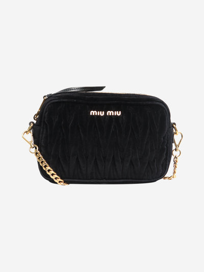 Black Matelassé velour chain shoulder bag Shoulder bags Miu Miu 
