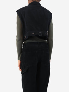 Black sleeveless cord jacket - size XS Coats & Jackets Prada 