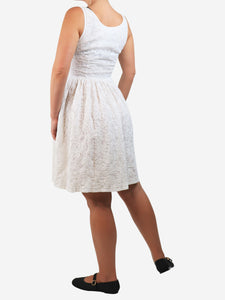 Prada White sleeveless embroidered mini dress - size UK 8