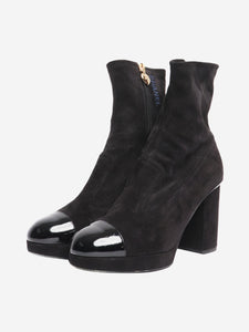 Chanel Black suede ankle boots - size EU 39