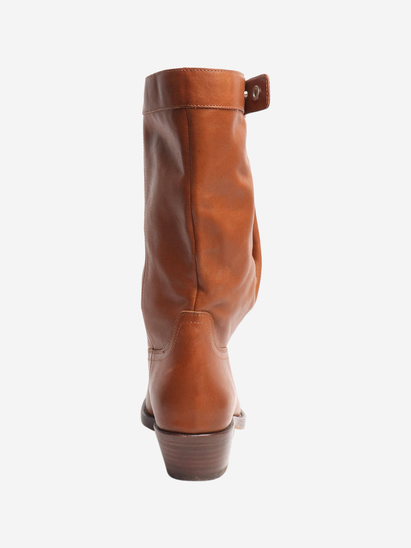 Burnt orange western style leather boots - size EU 40 (UK 7) Boots Isabel Marant 
