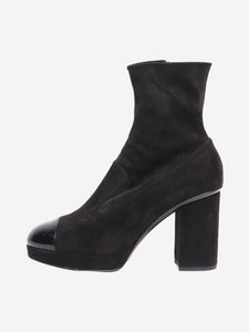 Chanel Black suede ankle boots - size EU 39