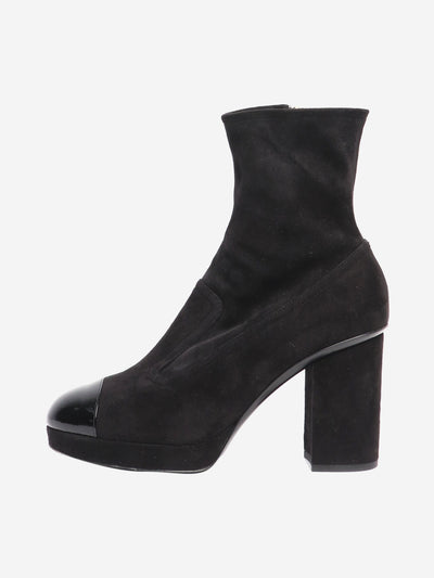 Black suede ankle boots - size EU 39 Boots Chanel 