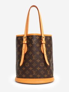 Louis Vuitton brown Monogram canvas Petit Bucket bag