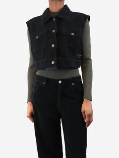 Black sleeveless cord jacket - size XS Coats & Jackets Prada 