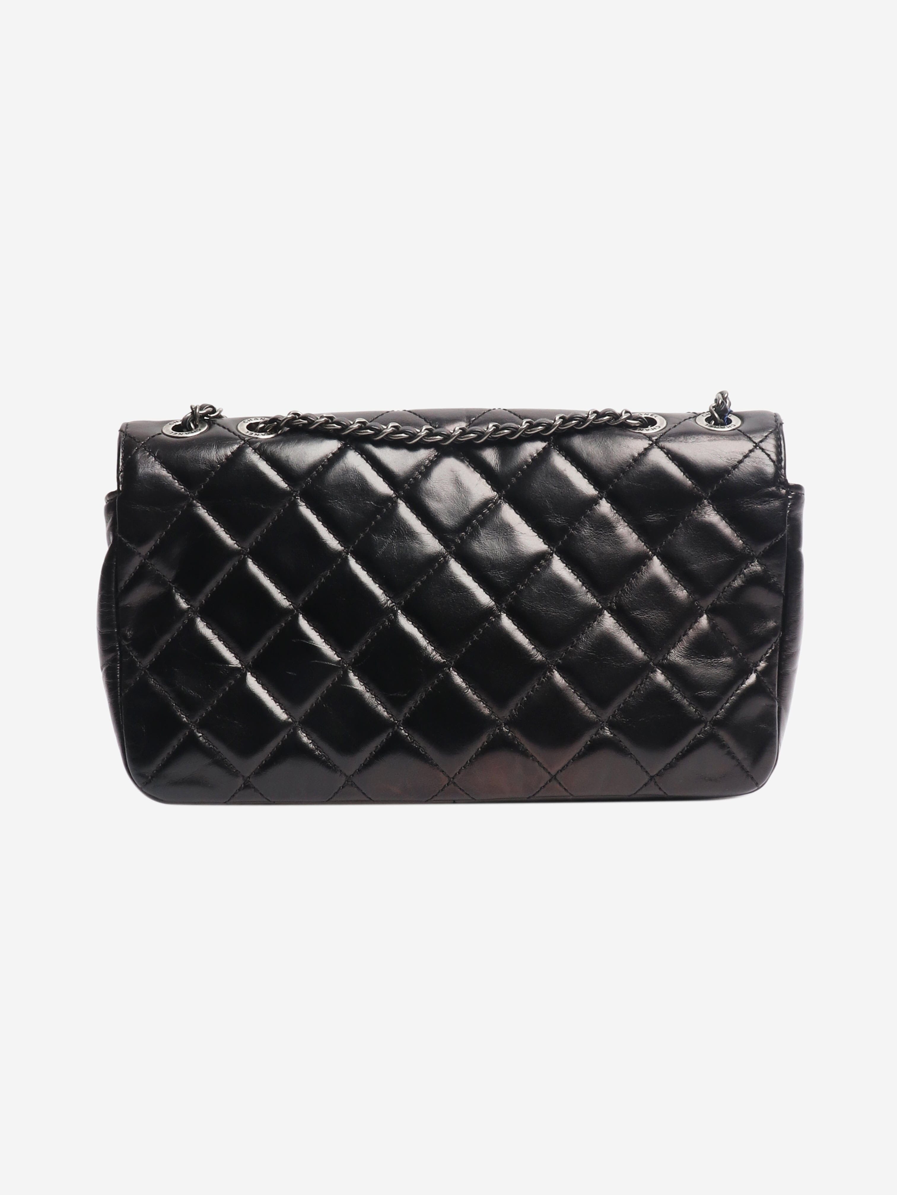 Black 2015 lambskin quilted flap bag Shoulder bags Chanel 