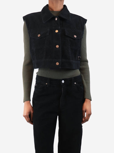 Black sleeveless cord jacket - size XS Coats & Jackets Prada 