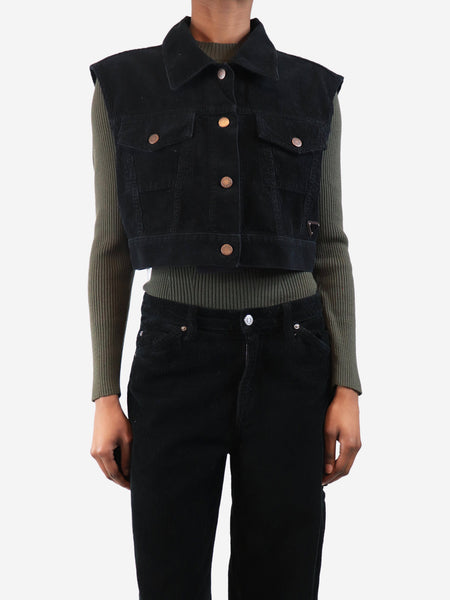 Black sleeveless cord jacket - size XS product image
