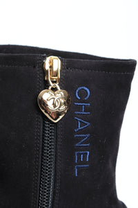 Chanel Black suede ankle boots - size EU 39