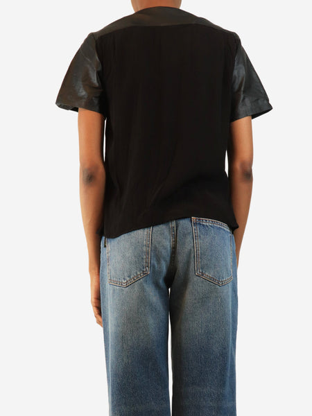 Black leather top - size XS alternate image