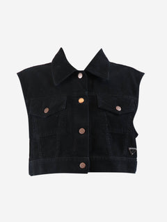 Black sleeveless cord jacket - size XS Coats & Jackets Prada 