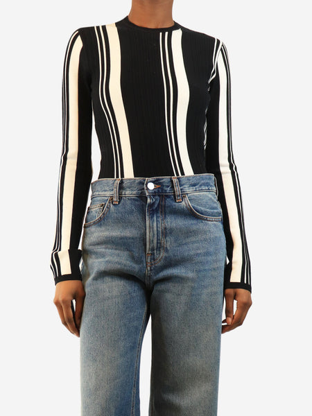Black and white striped long sleeve top - size XS product image