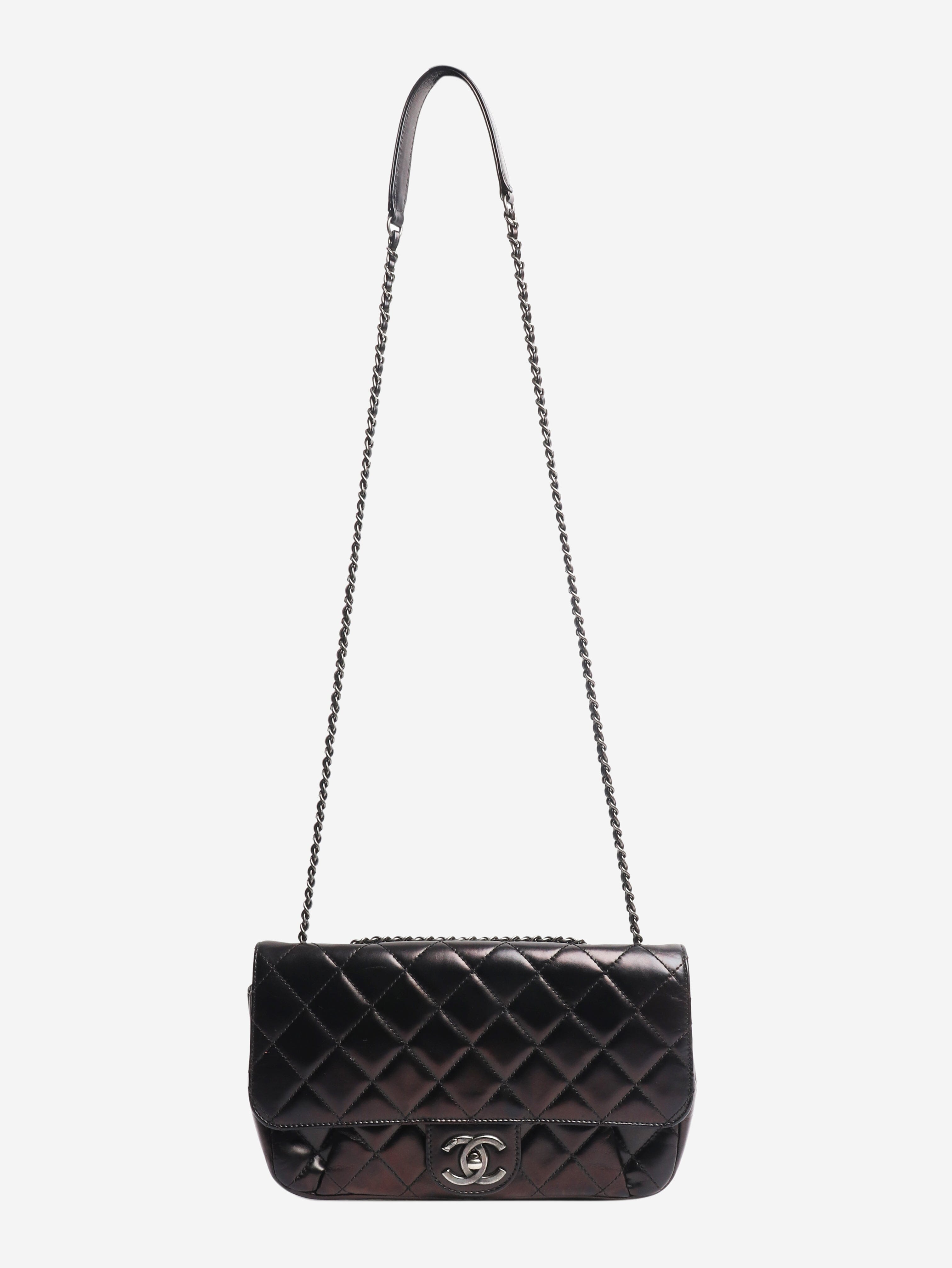 Black 2015 lambskin quilted flap bag Shoulder bags Chanel 
