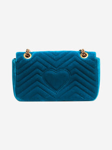Gucci Teal GG Marmont velvet shoulder bag