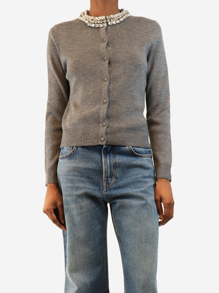 Grey bejewelled cardigan - size S product image