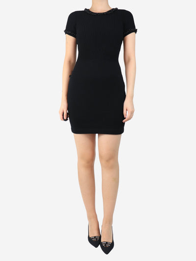 Black beaded knit dress - size UK 10 Dresses Chanel 