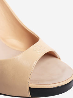 Beige peep-toe slingback heels - size EU 39 Heels Chanel 