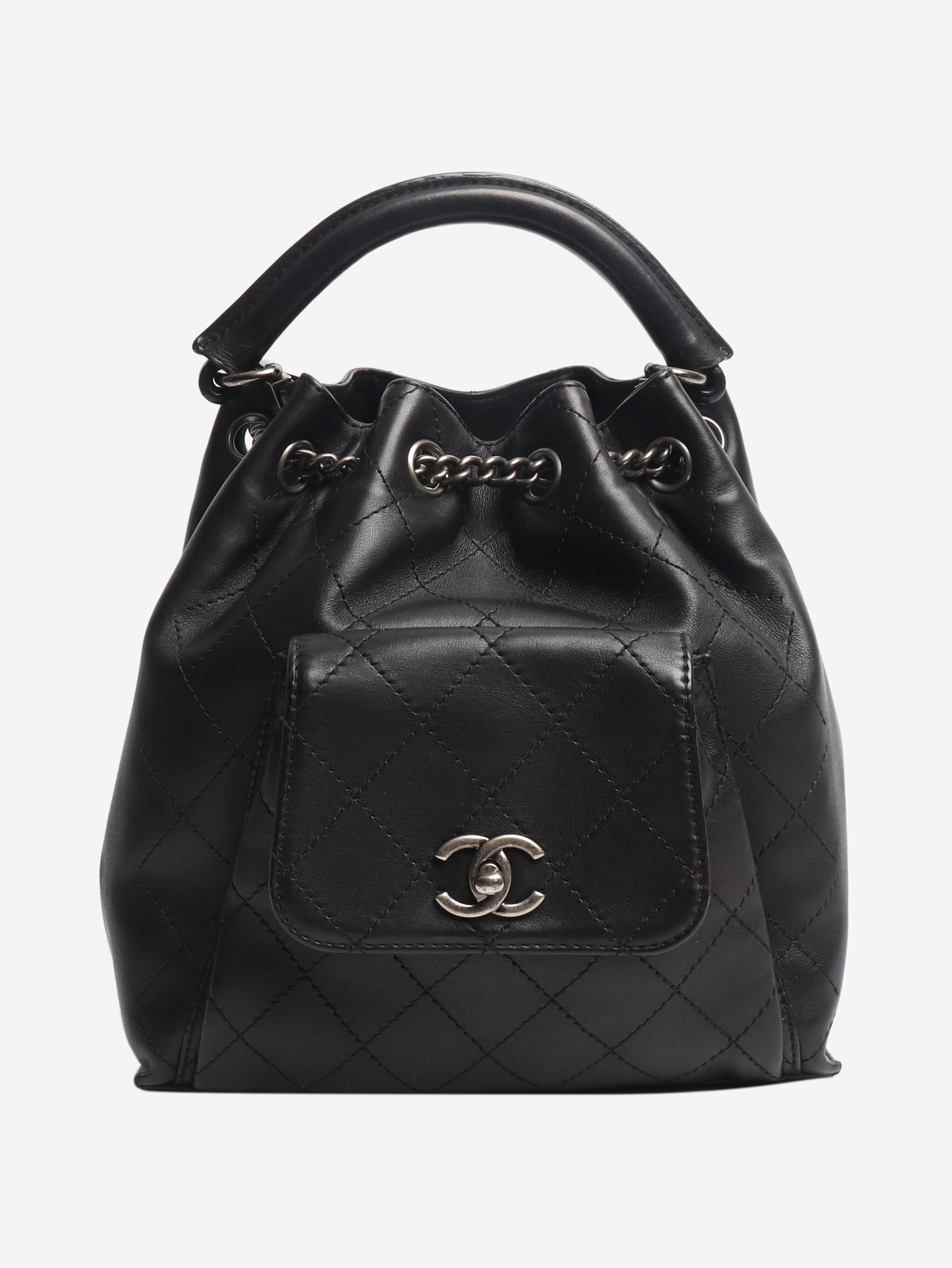 Black 2016 diamond stitching backpack Backpacks Chanel 